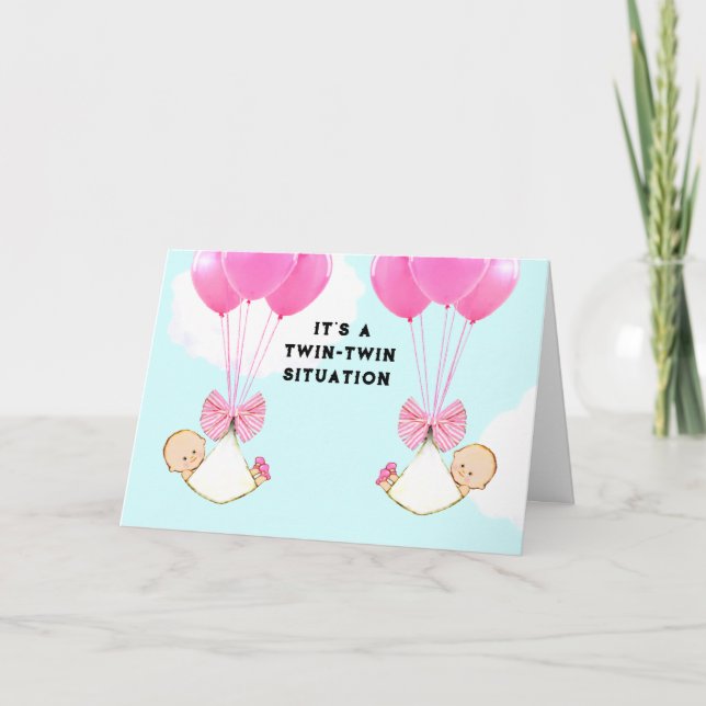 Baby Twins Congrats Card (Front)