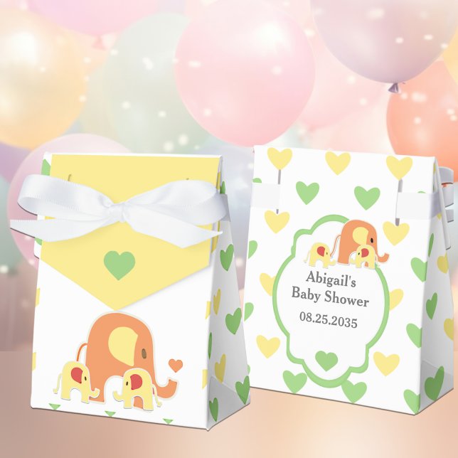 Baby Twins Elephant Shower Favour Box (Creator Uploaded)