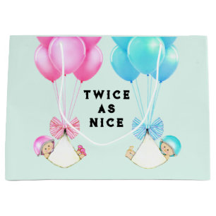 Baby Twins Girl and Boy Large Gift Bag