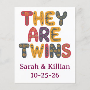 Baby twins shower flyer