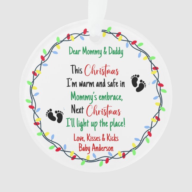Baby Ultrasound New Parents   Ornament (Front)