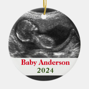 Baby Ultrasound Photo Ceramic Ornament