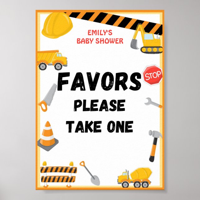 Baby Under Construction Baby Shower Game Sign (Front)