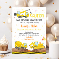 Baby Under Construction Boy Truck Baby Shower