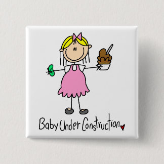 Baby Under Construction Tshirts and Gifts 2 Inch Square Button