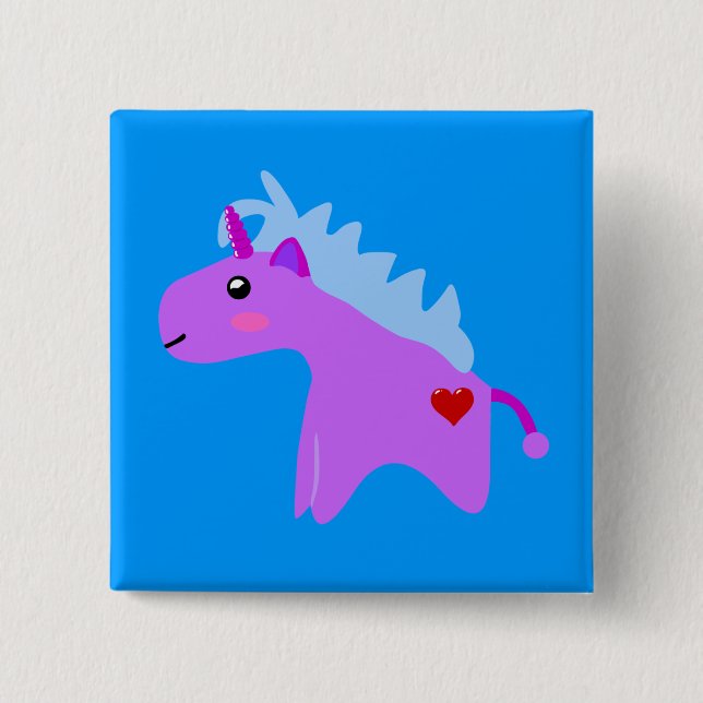 Baby Unicorn 2 Inch Square Button (Front)