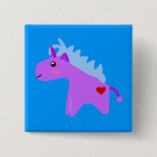 Baby Unicorn 2 Inch Square Button