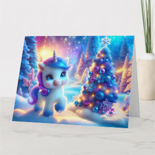 Baby Unicorn Christmas Fantasy Card
