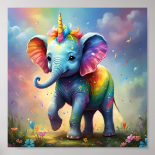 Baby Unicorn Elephant, Poster