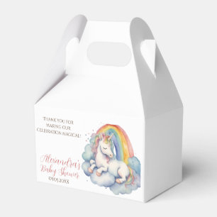 Baby Unicorn Girl Baby Shower Favor Box