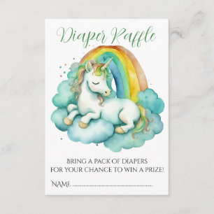 Baby Unicorn Unisex Baby Shower Diaper Raffle Enclosure Card