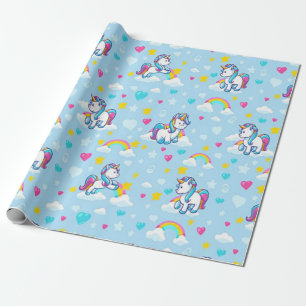 Baby Unicorns & Rainbows Wrapping Paper