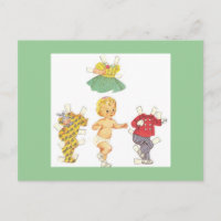 Baby Vintage Paper Doll Postcards