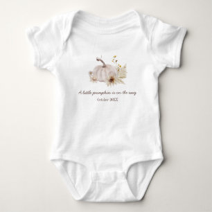 Baby watercolor rustic cream autumn pumpkin bodysuit