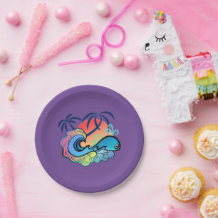 Baby Whale Surfer Paper Plate