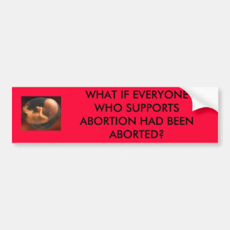 BABY, WHAT IF EVERYONE WHO SUPPORTS ABORTION HA... BUMPER STICKER