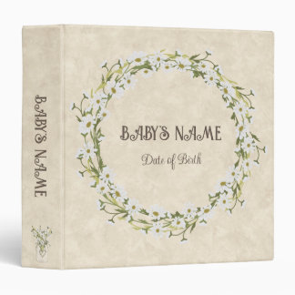 Baby White Floral Photo Album Customizable Binder