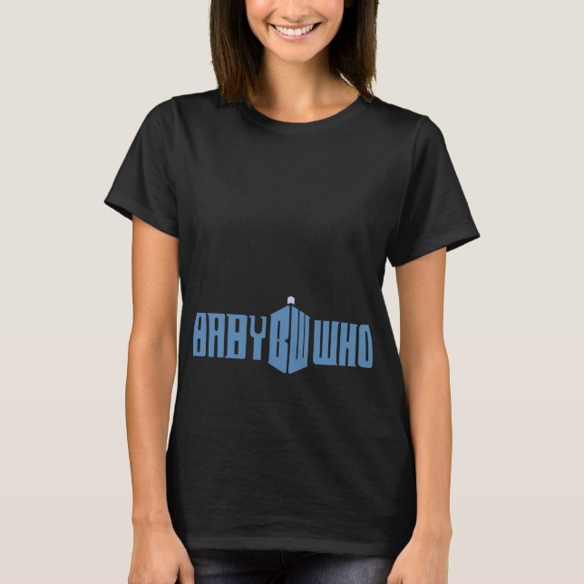 Baby Who Blue Maternity Shirt (Front)