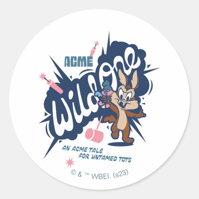 Baby WILE E. COYOTE™ - Wild One Classic Round Sticker (Front)