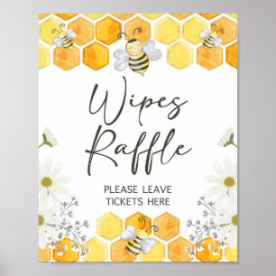 Baby Wipes Raffle Sign Honey Bee Theme