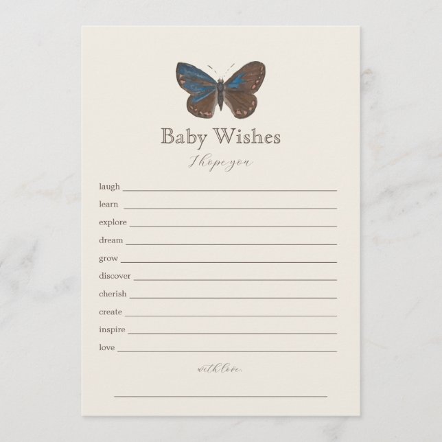 Baby Wishes Baby SHower  Advice Card (Front)