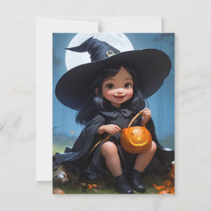 Baby Witch Halloween Postcard