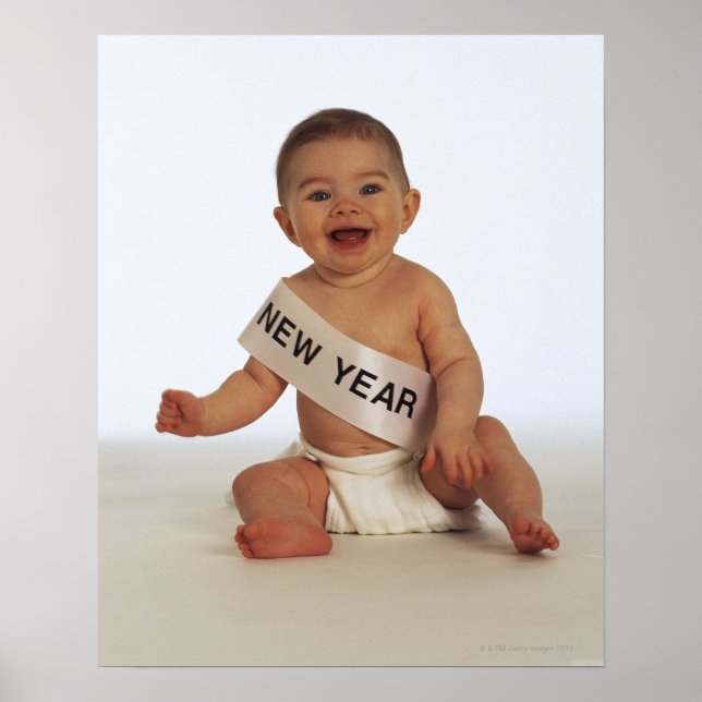 Baby with New Year sash Poster (Front)