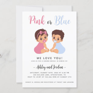 Baby with Pacifier Gender Reveal Invitation