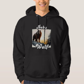 Baby Wolf Matching Tribe Wolves Moon Kids Camping Hoodie