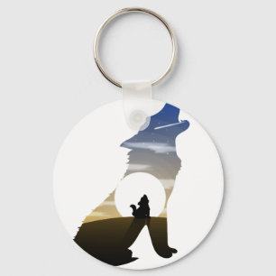 Baby wolf moon keychain