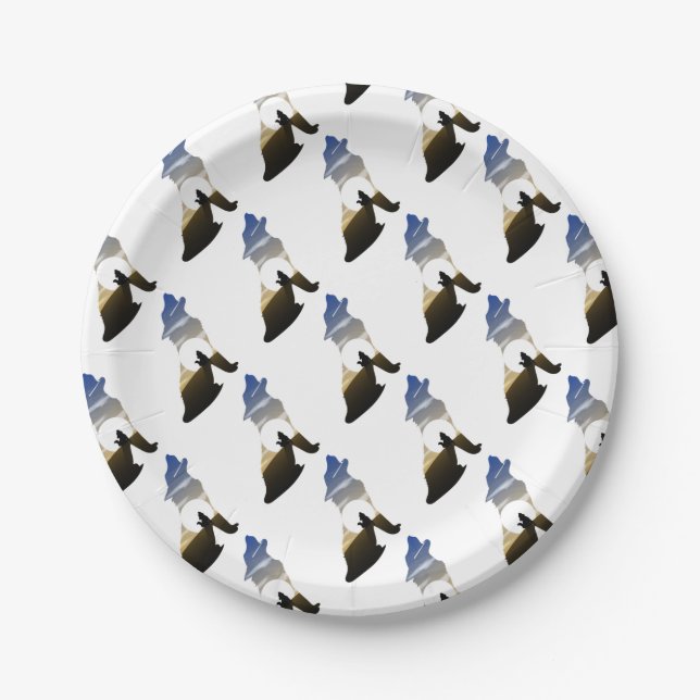 Baby wolf moon paper plate (Front)