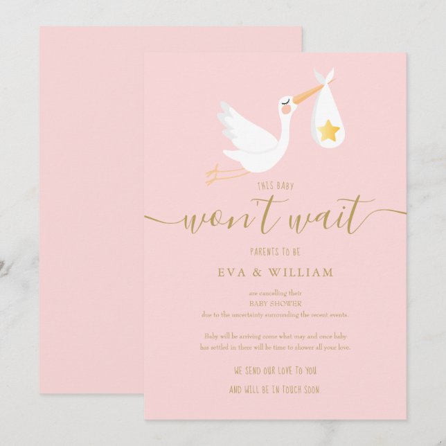 Baby Won't Wait Update Pink Card (Front/Back)