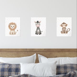 Baby Woodland Animaux Nursery Décor Set de 3