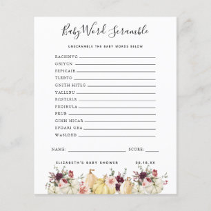 Baby Word Scramble   Baby Shower Game