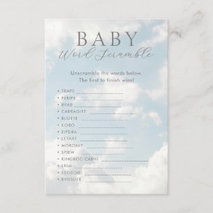 Baby Word Scramble Baby Shower Games  Enclosure Card