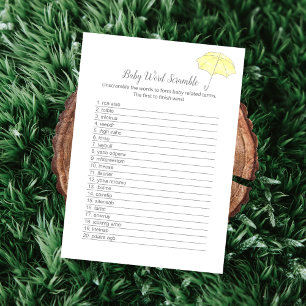 Baby Word Scramble Baby Sprinkle Game Card
