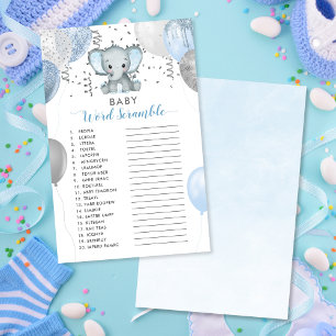 Baby Word Scramble Boy Elephant Shower Game