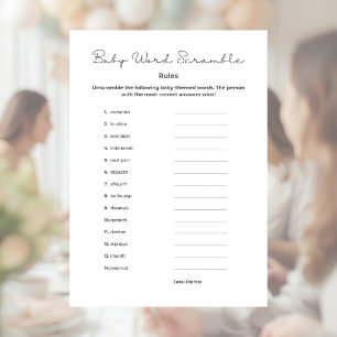 Baby Word Scramble for Baby Shower with Answers Letterhead