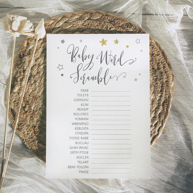 Baby Word Scramble Gender Neutral Gold Shower Game (Creator Uploaded)