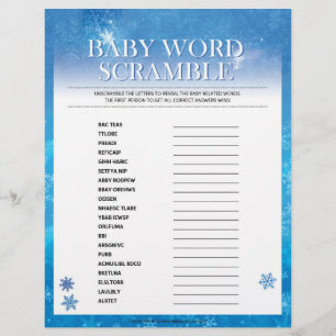 Baby Word Scramble [Snowy Blue] Letterhead