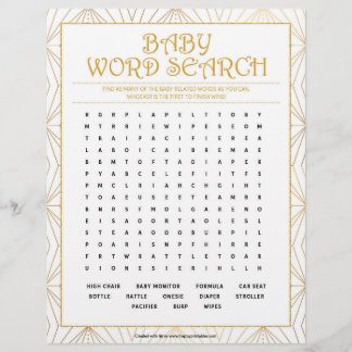 Baby Word Search [Golden Lines] Letterhead