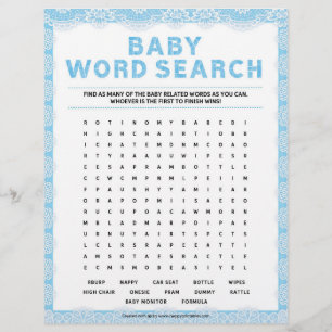 Baby Word Search [Luxury Lace [Blue]] Letterhead