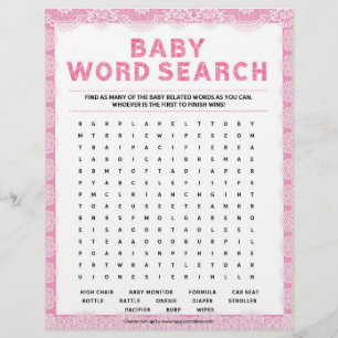 Baby Word Search [Luxury Lace [Pink]] Letterhead