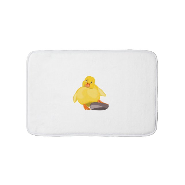 Baby Yellow Duckling Bath Mat - Your Color - Text (Front)