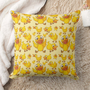 Baby Yellow Ducks Throw Pillow