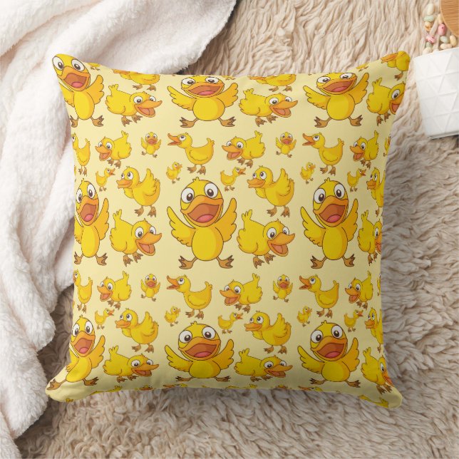 Baby Yellow Ducks  Throw Pillow (Blanket)