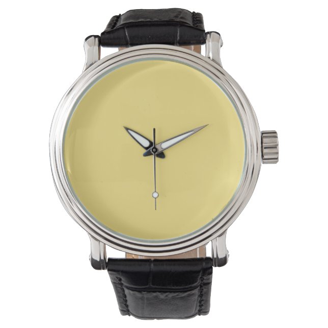 Baby Yellow Personalized Trend Colour Background Watch (Front)