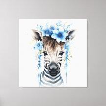 Baby Zebra – Blue Flower Crown