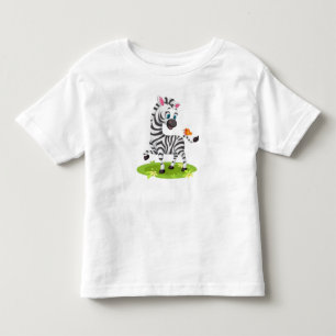 Baby Zebra Drawing Playing with Butterfly-23960 Toddler T-shirt
