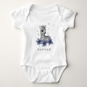 *~* Baby Zebra Floral Jungle Baby Boy one piece Bodysuit